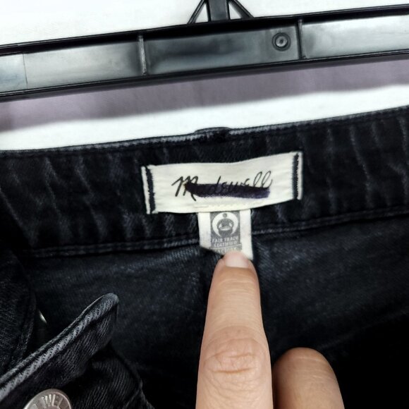 Madewell The Curvy '90s Straight Jean Size 24 Black Grunge High Rise - Picture 10 of 14